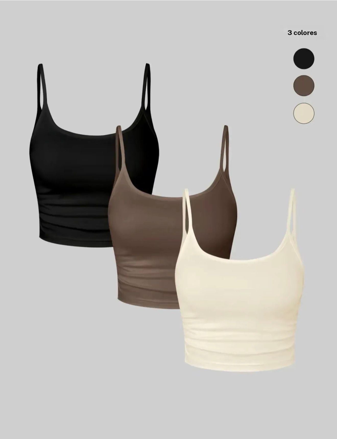PACK 3 TOPS CON ESPALDA DESCUBIERTA