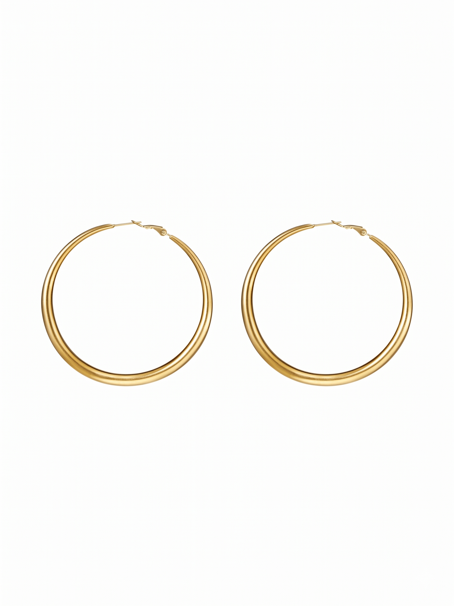 PENDIENTES DE ARCO DE ACERO INOXIDABLE PLATEADO EN ORO 18K