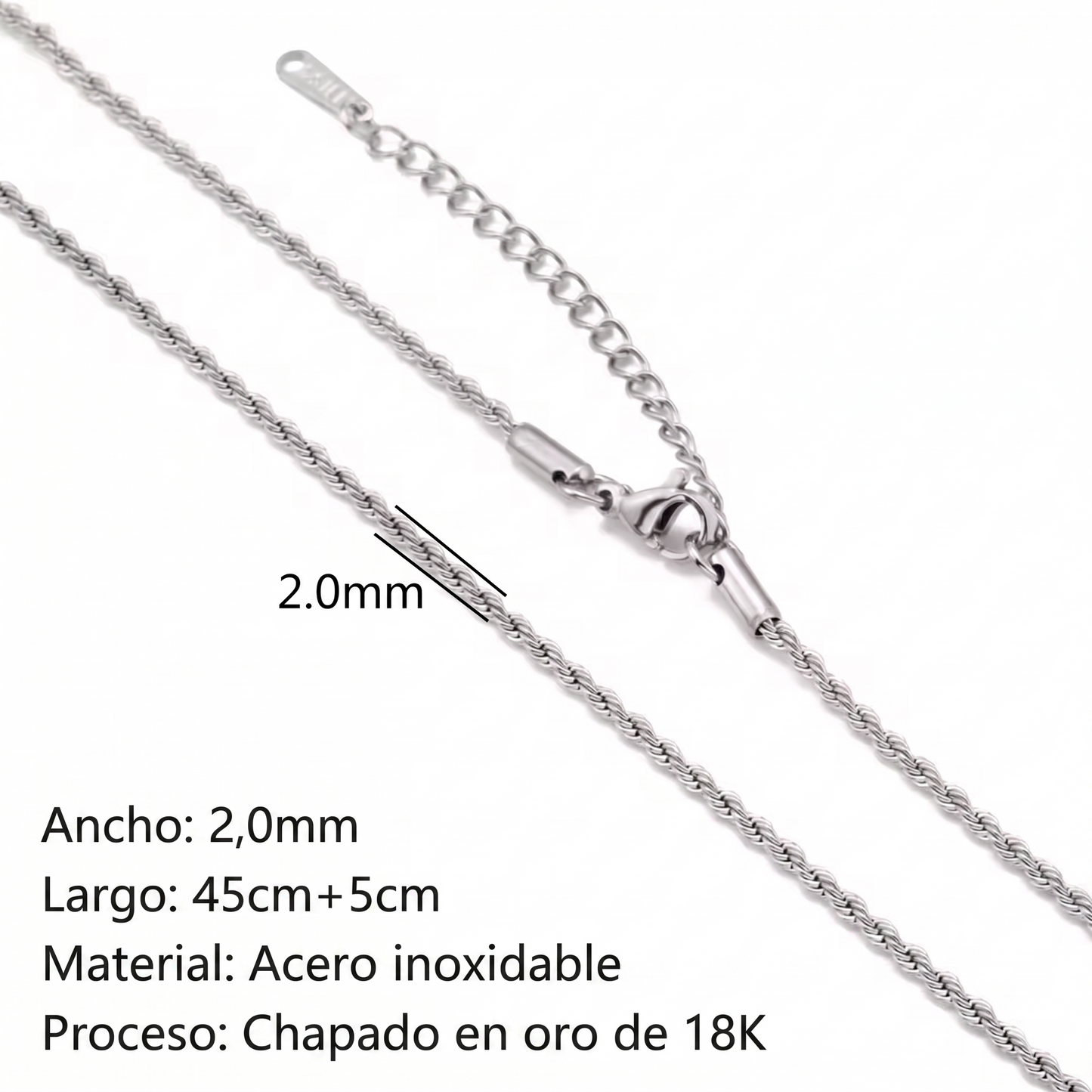 CADENAS ORO Y PLATA 18K