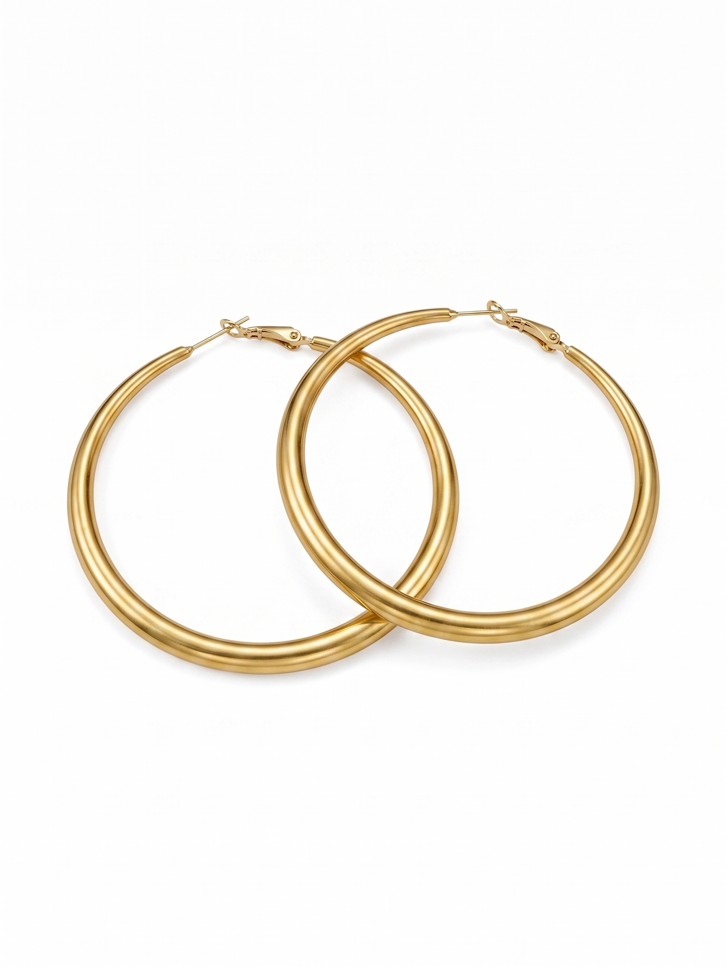 PENDIENTES DE ARCO DE ACERO INOXIDABLE PLATEADO EN ORO 18K