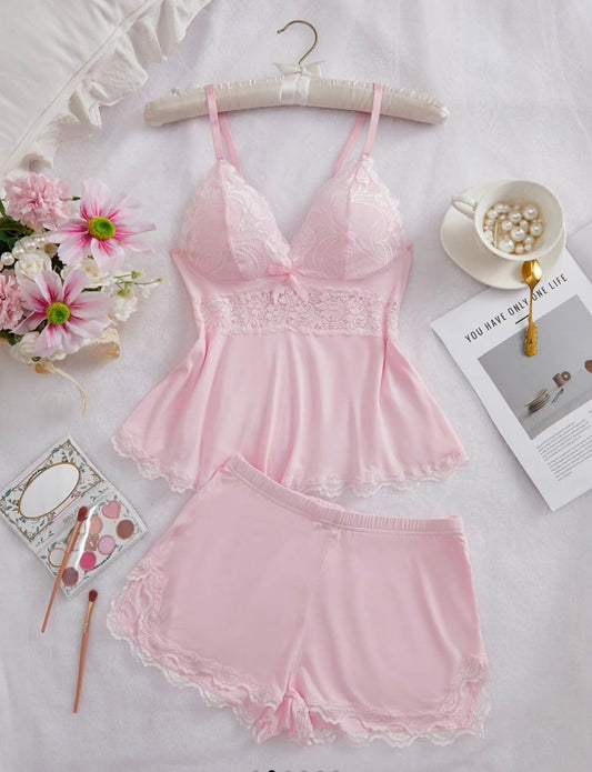 CONJUNTO DE PIJAMA DE ENCAJE